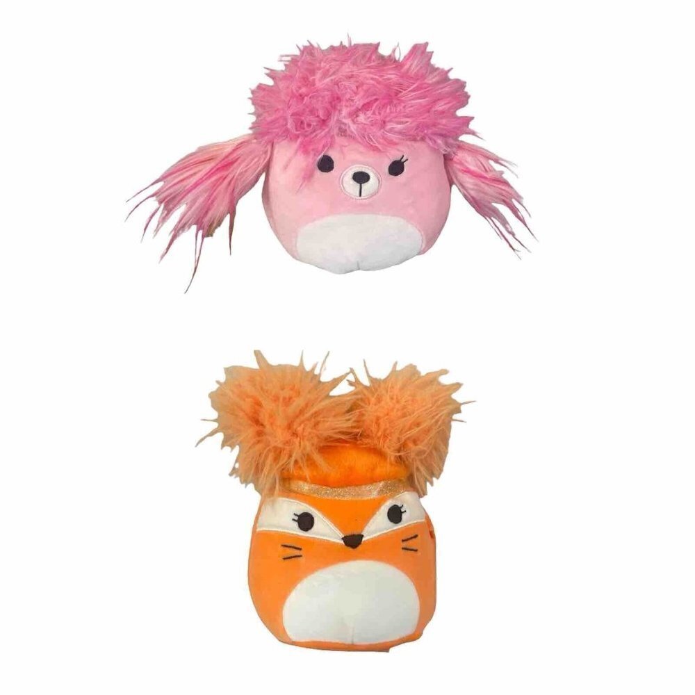 Squishmallow Squish-doos Chloe the Pink Poodle, Mallora Fox Orange 6” Plush
